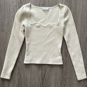 Babaton SCULPT KNIT SWEETHEART LONGSLEEVE